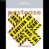 Plus X: Crossed Caution Tape Nipple Pasties By Pastease®